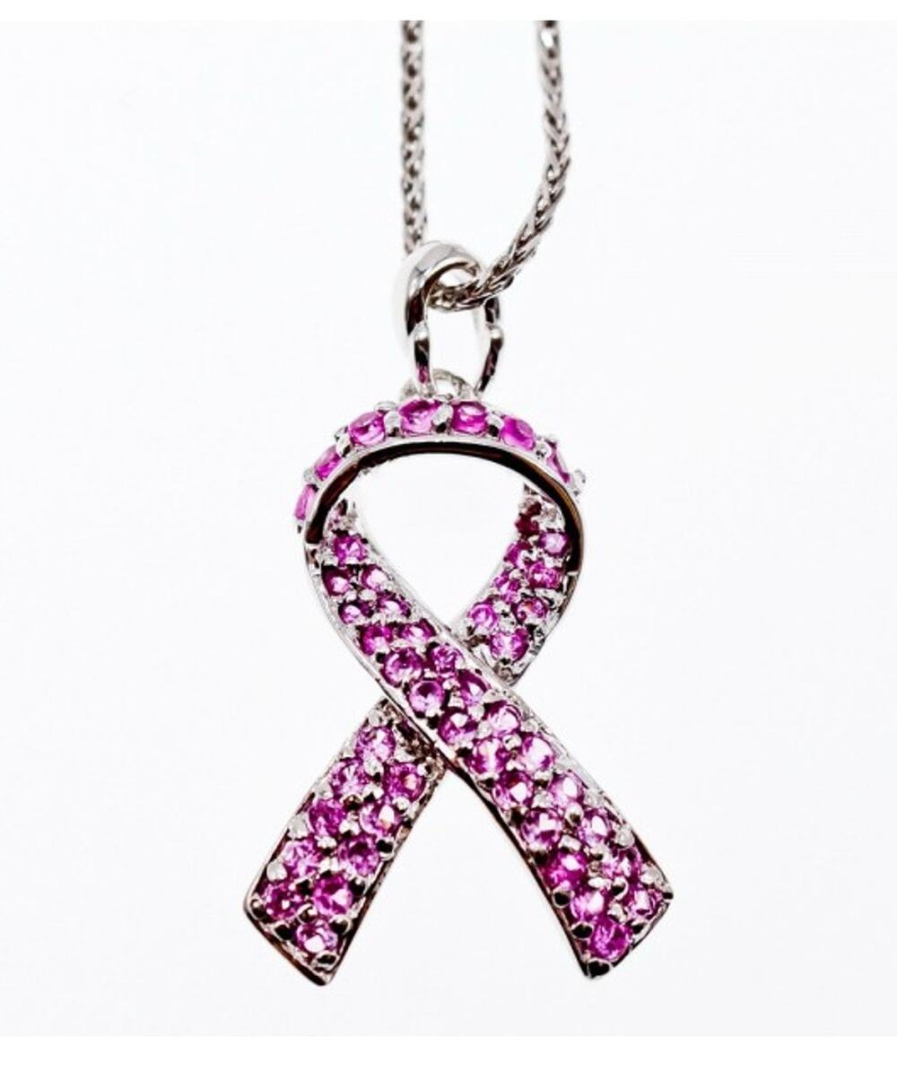 925 Sterling Silver Pink CZ Pendant